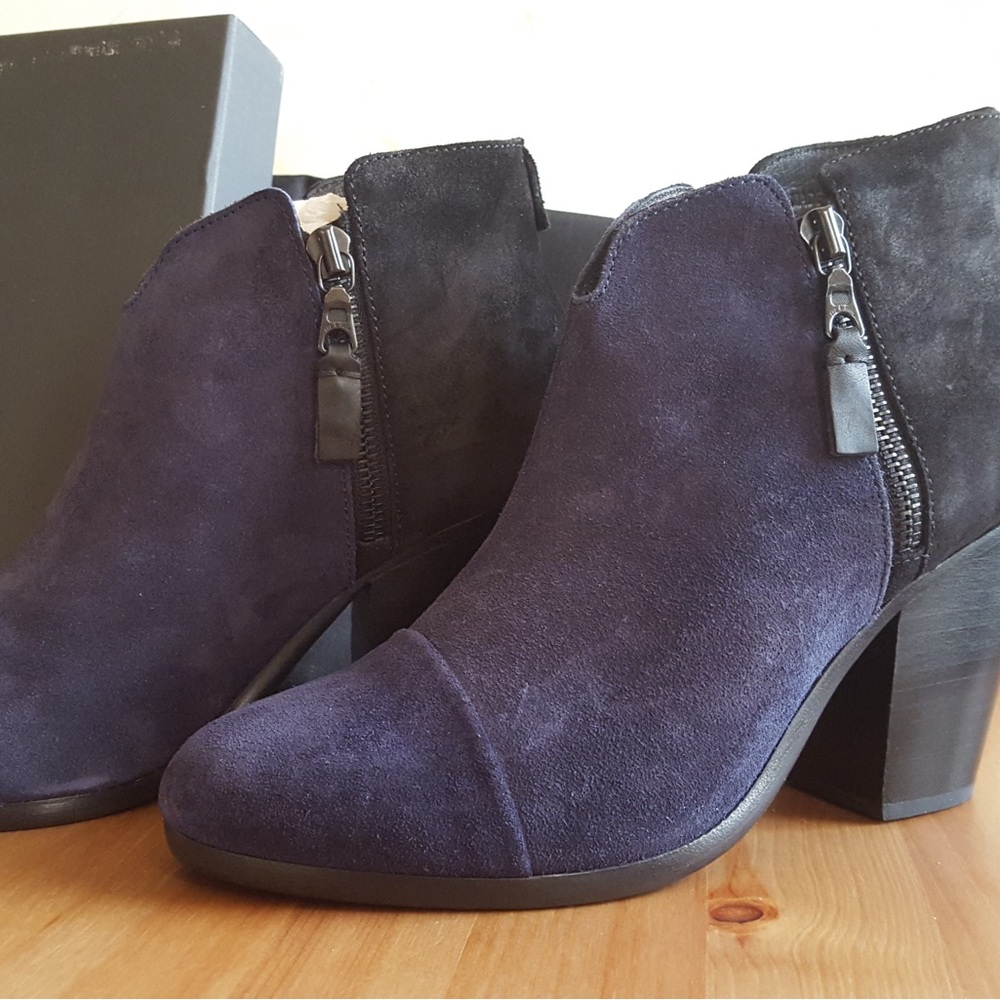 rag & bone Margot Boot in Navy and Black Suede